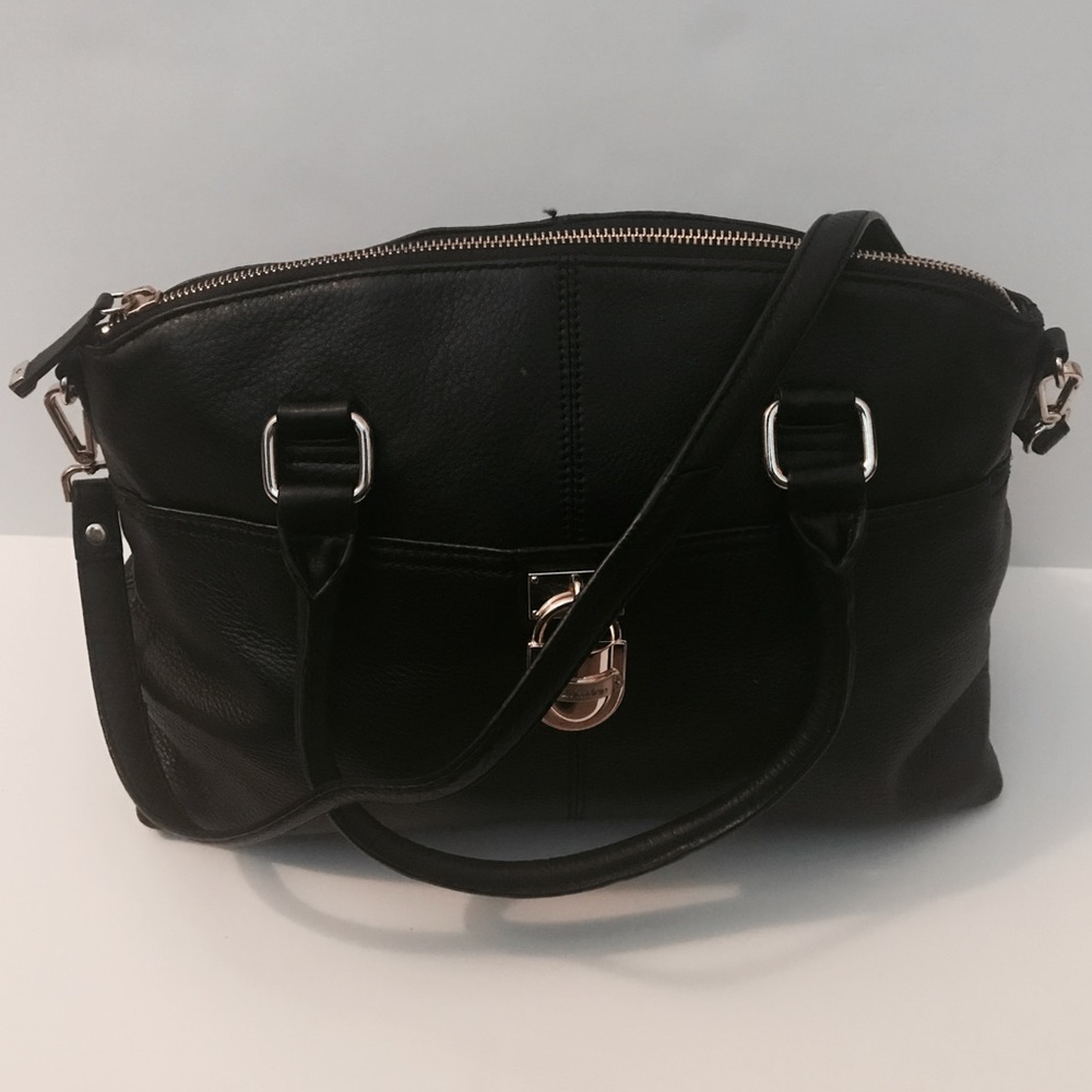 Calvin Klein Black Leather Satchel